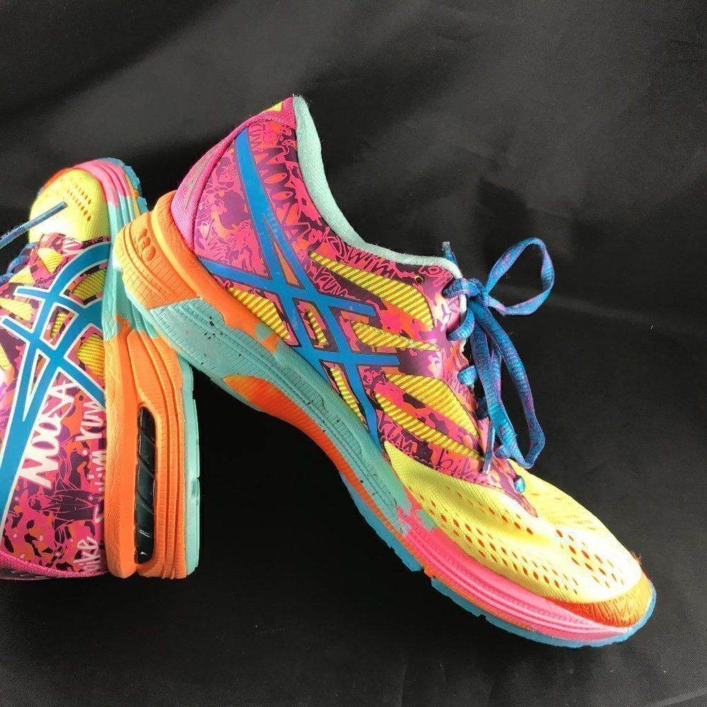 Asics GEL Noosa Tri 10 Triathlon yellow multicolor MINT CONDITION 6.5 US MEDIUM - Picture 3 of 6